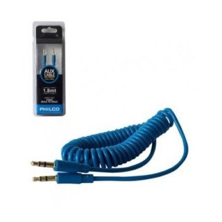 Cable Auxiliar 3.5mm Espiral 1.8 Metros Azul