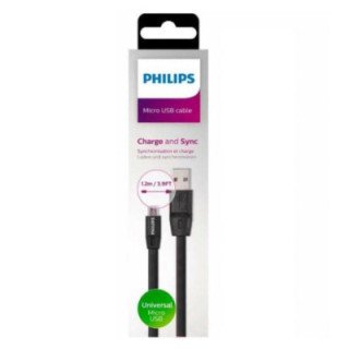 Cable Micro USB Plano 1.2 Metros Negro Philips