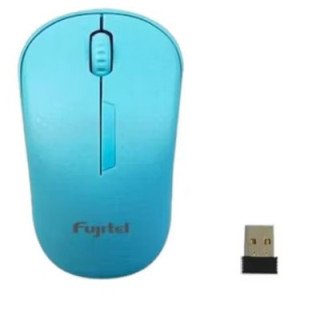 Mouse Inalámbrico Fujitel 3 Botones celeste