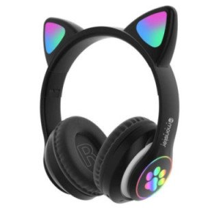 AUDIFONO OREJITAS CAT CON LUCES BLUETOOTH MONSTER AUDIO negro