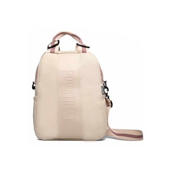 POP STREET MOCHILA MINIMALISTA MICROFIBRA BEIGE