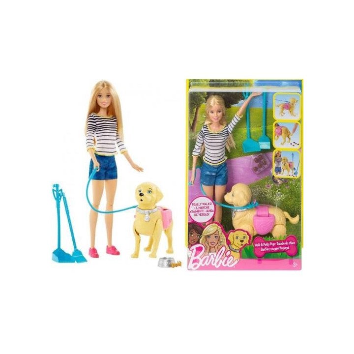 Muñeca Barbie Paseo De Perrito