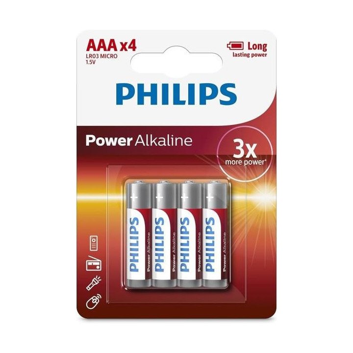 Philips Power Alkaline LR03P4B/97 Pila doméstica Single-Use Battery AAA Alcalino