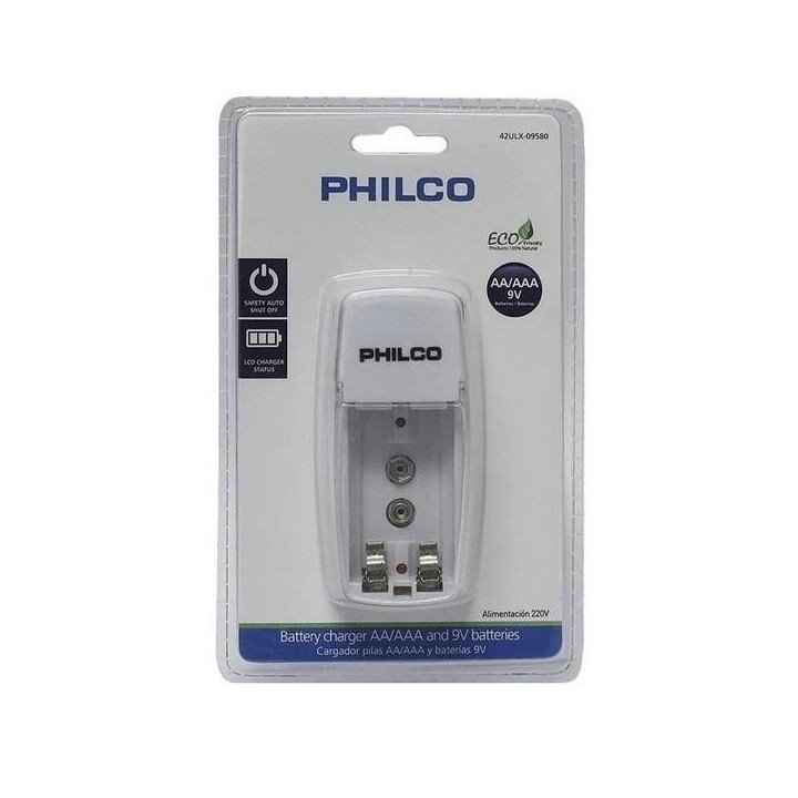 CARGADOR PILA PHILCO AA/AAA/BATERIA 9V MOD 9580