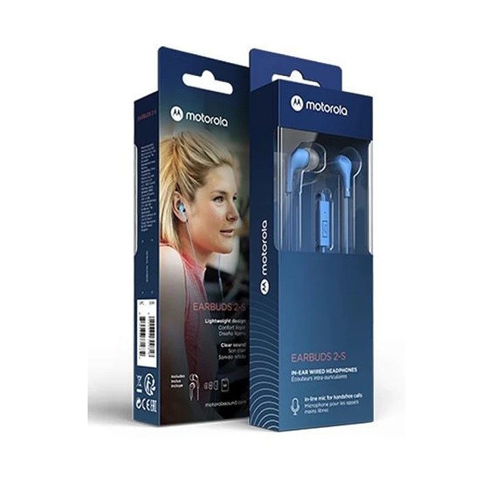 AUDIFONO MOTO EARBUDS 2 MANOS LIBRES BLUE