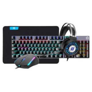 Combo HP Gaming 4 en 1 Teclado Mecánico Retroiluminado + Mouse + Auriculares + Mousepad