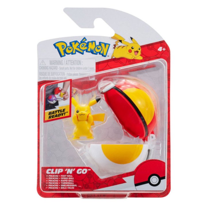 Pokémon Clip 'N' Go Pikachu and Fast Ball Playset, 2 pcs