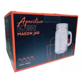 SET 4 VASOS MOJITO MASON GLASSO