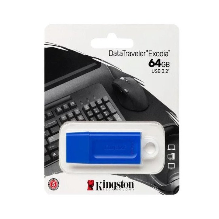 pendrive USB 64 GB KINGSTON EXODIA AZUL