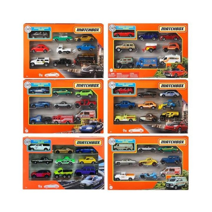 Matchbox Paquete De 9 Autos Basicos