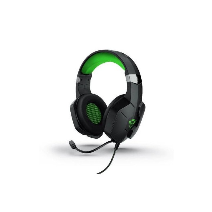 Audifono Trust Gaming Carus 3.5Mm Negro-Verde Con Microfono Gxt 323X