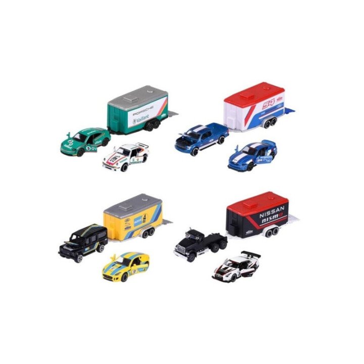 Trailer con 2 vehículos 4 surtidos Majorette