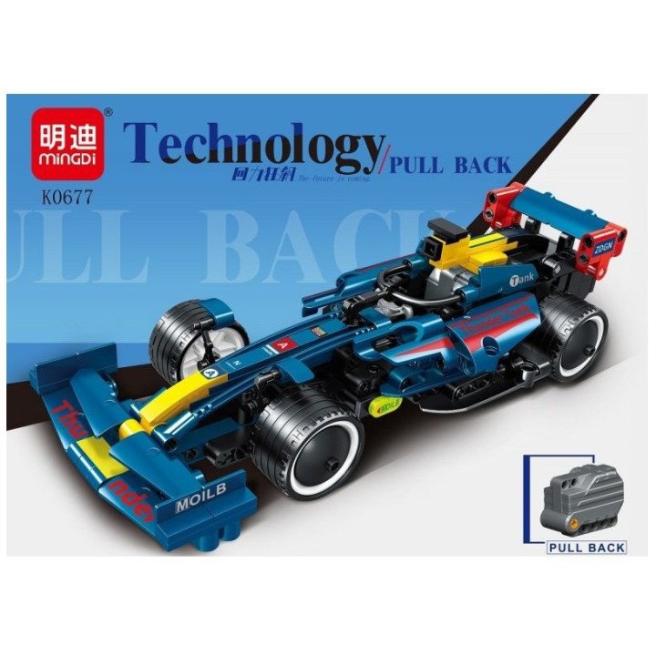 SET ARMABLE AUTO FORMULA DE CARRERA 293 PIEZAS AZUL