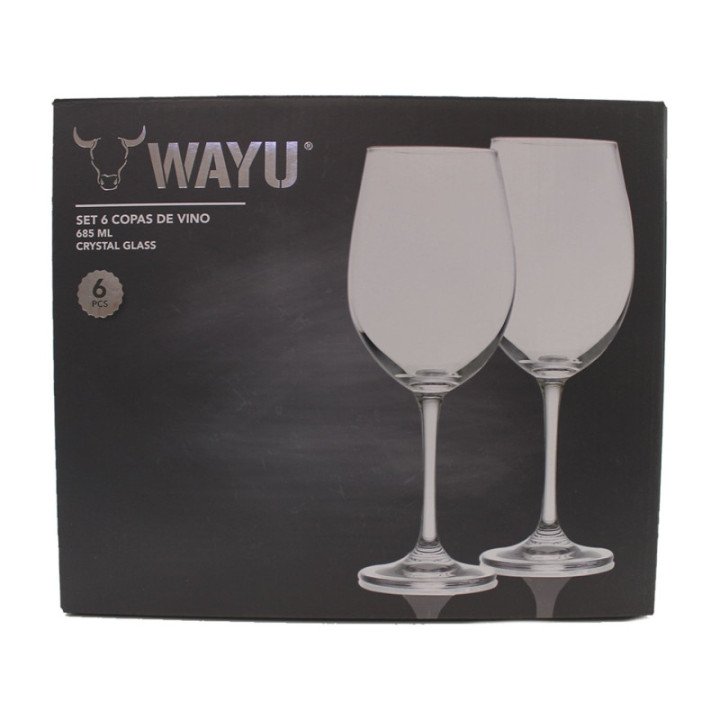 SET 6 COPAS CRISTAL VINO WAYU