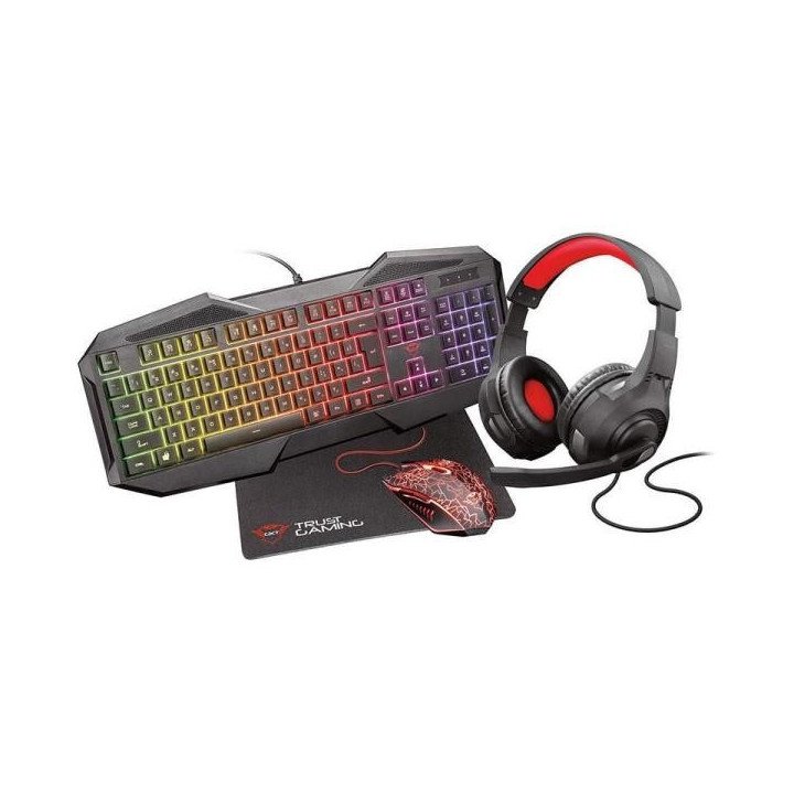 Pack Gaming Trust Gaming GXT 1180RW/ Teclado GXT 830-RW + Ratón GXT 105 + Auriculares + Alfombrilla