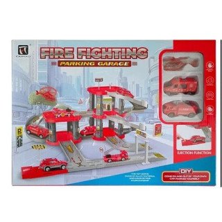 Pista De Autos 2 Niveles Carritos Estacion De Bomberos