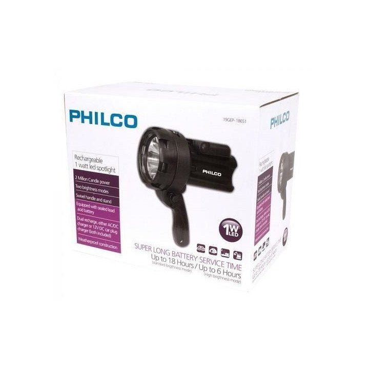 foco recargable 1 led philco gep
