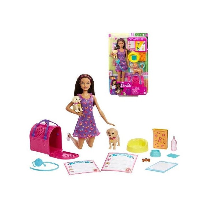 BARBIE SET DE JUEGO ADOPTA UN PERRITO
