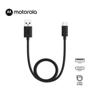 CABLE MOTOROLA DE CARGA Y DATOS USB-A A USB-C, 1M NEGRO