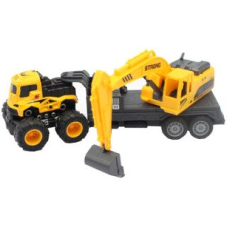 Camión De Juguete Remolque a Fricción con Excavadora