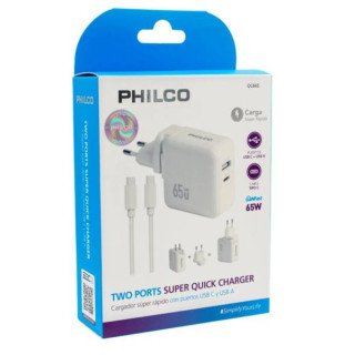 Cargador Super Rapido Philco Usb 3.0 65w
