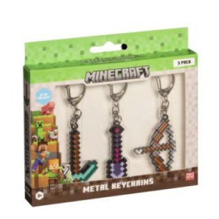 PACK 3 FIGURAS LLAVERO METALICO MINECRAFT