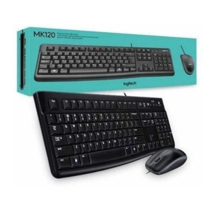 Kit Teclado Y Mouse Logitech Mk120 Usb Multimedia Español