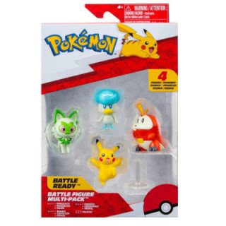 Pokemon Battle Figure Sprigatito, Quaxly, Fuecoco & Pikachu 3-Inch Mini Figure 4-Pack