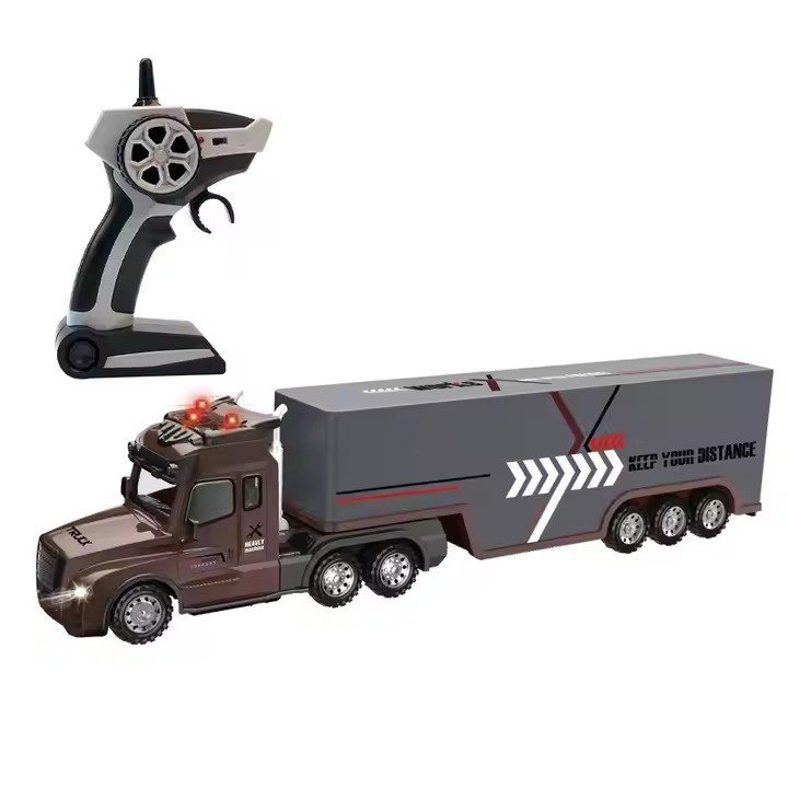 CAMION CON REMOLQUE A CONTROL REMOTO 2.4G CON LUZ Y SONIDO - 60 CM APROX. DE LARGO