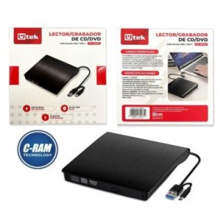 Grabador Lector Externo Dvd/Cd, USB-A y USB-C 3.0