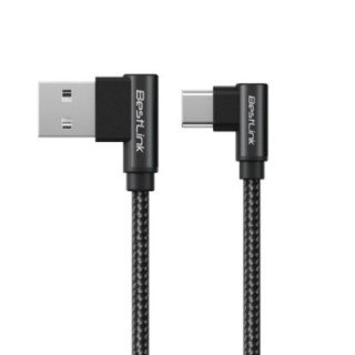 Cable de carga USB-A a USB-C 3.0A Trenzado en L