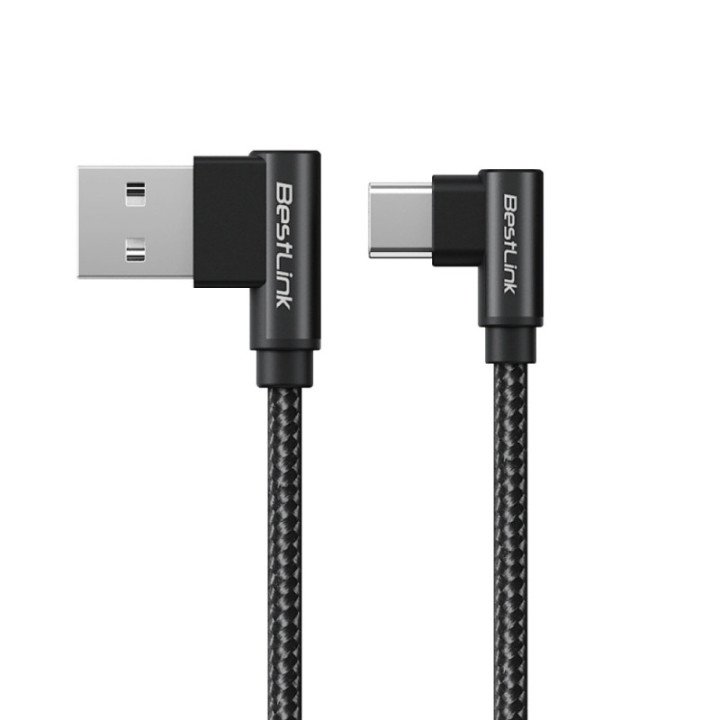 Cable de carga USB-A a USB-C 3.0A Trenzado en L