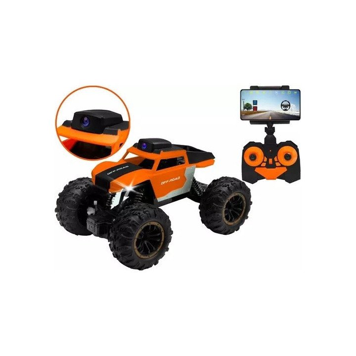 AUTO TODOTERRENO A CONTROL REMOTO CON CAMARA - APP GOOGLE PLAY Y APPLE STORE- INCLUYE MODO DE SEGUIMIENTO Y SELFIE