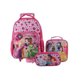 SET PROMO BTS 3 PIEZAS MOCHILA 15"-LONCHERA -ESTUCHE PRINCESAS