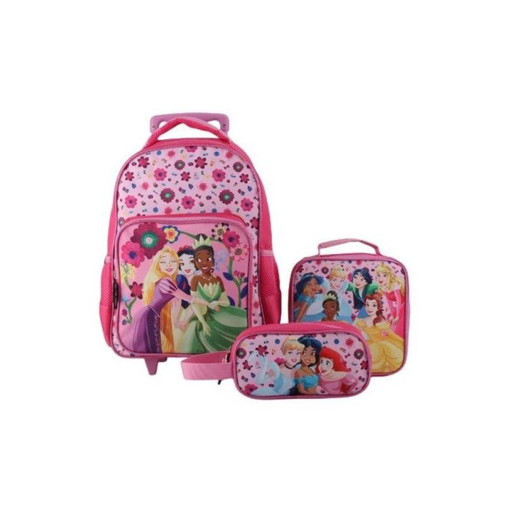 SET PROMO BTS 3 PIEZAS MOCHILA 15"-LONCHERA -ESTUCHE PRINCESAS