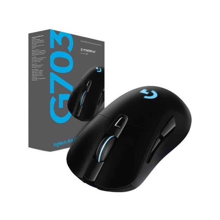 Mouse Gamer De Juego Inalámbrico Recargable Logitech G Series Lightspeed G703 Negro