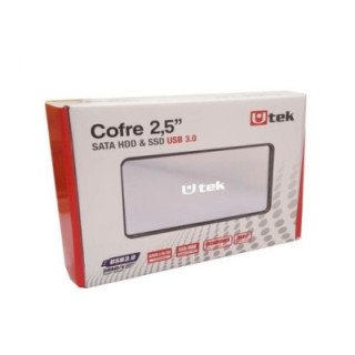 Cofre porta disco duro SATA 2,5 conexión USB 3.0 color plata / mod. UT-HDD030SV