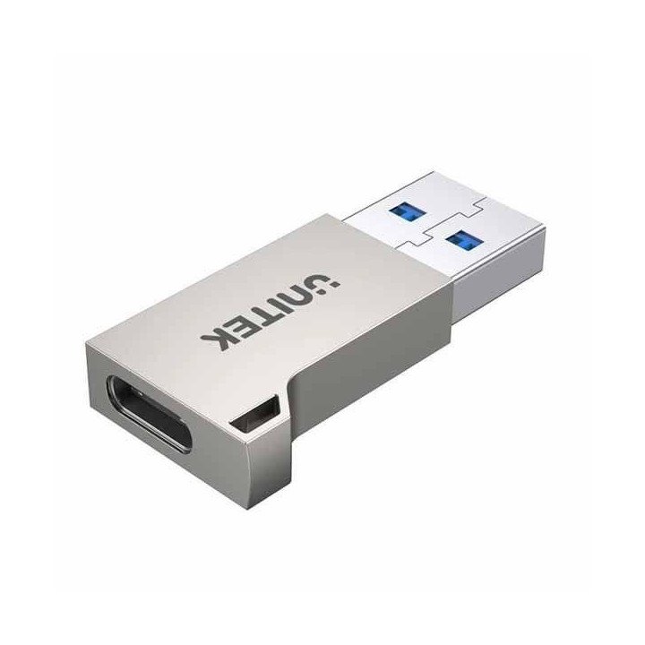 UNITEK A1034NI ADAPTADOR USB3.1 TIPO-C HEMBRA A TIPO-A MACHO PLATA