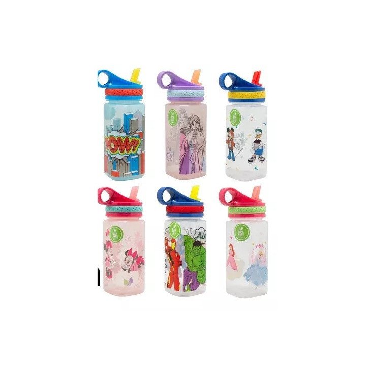 Botella Cuadrada 500ml Bombilla