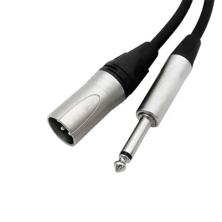 Cable de audio XLR macho a Jack mono de 6 m