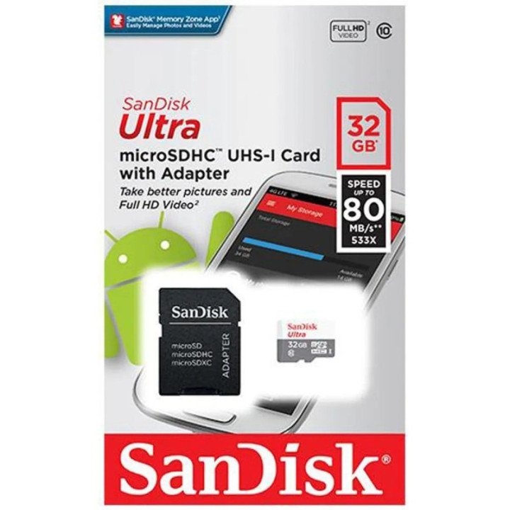 SANDISK TARJETA DE MEMORIA MICRO-SD 32GB ULTRA HC CLASE 10