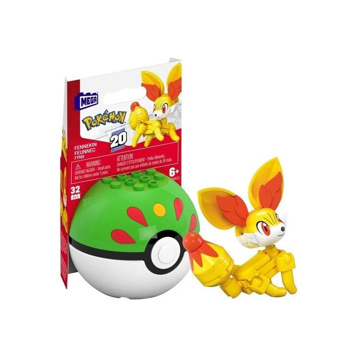 Mega Pokemon Fennekin Building Toy Poseable Action Figure Kit - 32pc