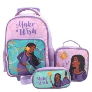 SET PROMO BTS 3 PIEZAS MOCHILA 15"-LONCHERA -ESTUCHE WISH
