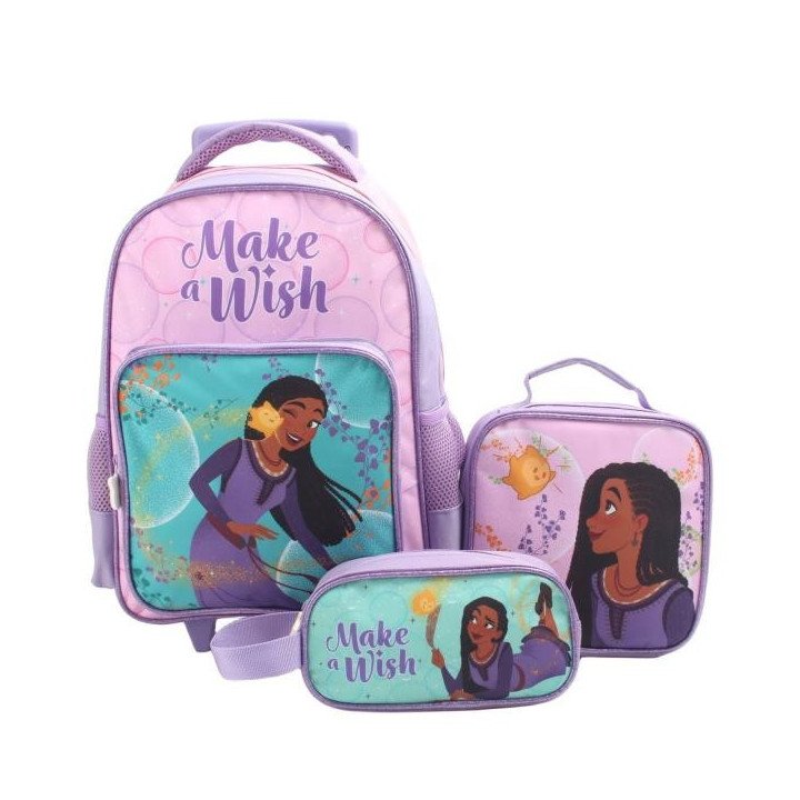 SET PROMO BTS 3 PIEZAS MOCHILA 15"-LONCHERA -ESTUCHE WISH