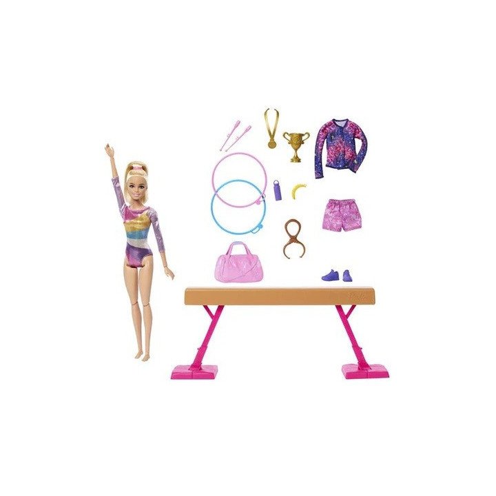 Barbie playset gimnasta cabello rubio