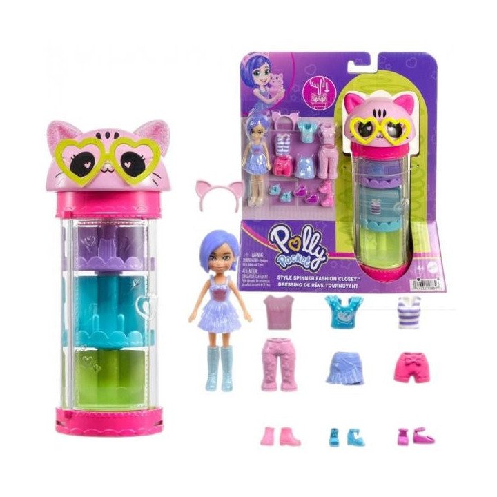 Polly Pocket Style Spinner Fashion Closet Playset con muñeca Bella