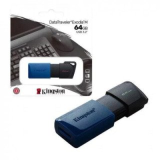 Kingston DataTraveler Exodia M USB 3.2 Memory Flash Drive Navy/Blk - 64GB