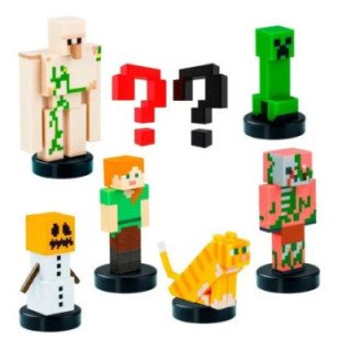 Pack De Lujo 8 Figuras Timbre Minecraft - Golem De Nieve surtido