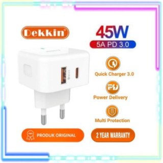 CHARGER DEKKIN DK 652 45W PD 5A QC 3.0 FAST CHARGING