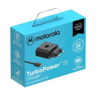 Cargador Motorola - TurboPower 18W, con cable, negro